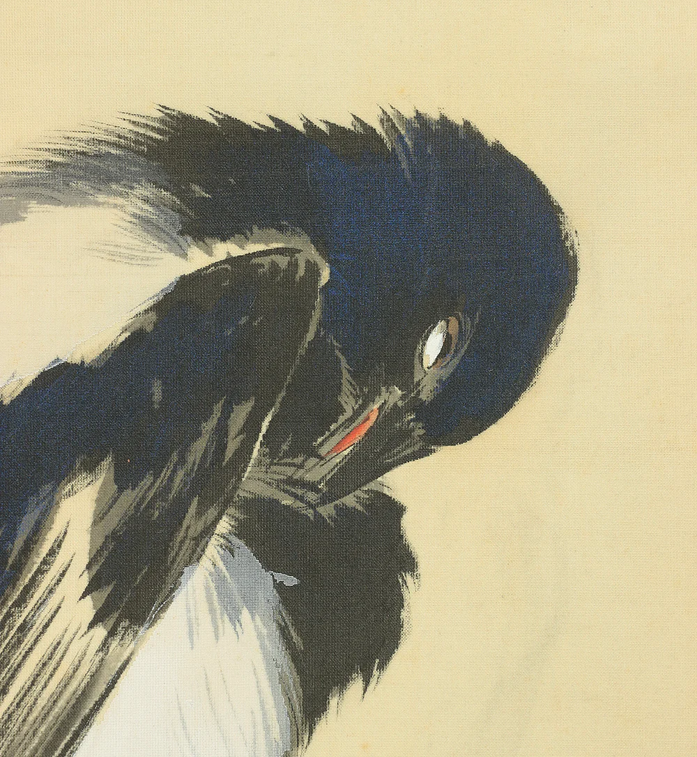 今井景樹 Imai Keiju (1891-1967) Japanese art kakejiku kakemono wall hanging scroll / Two Magpies and Flowers with Box A659 - Image 8