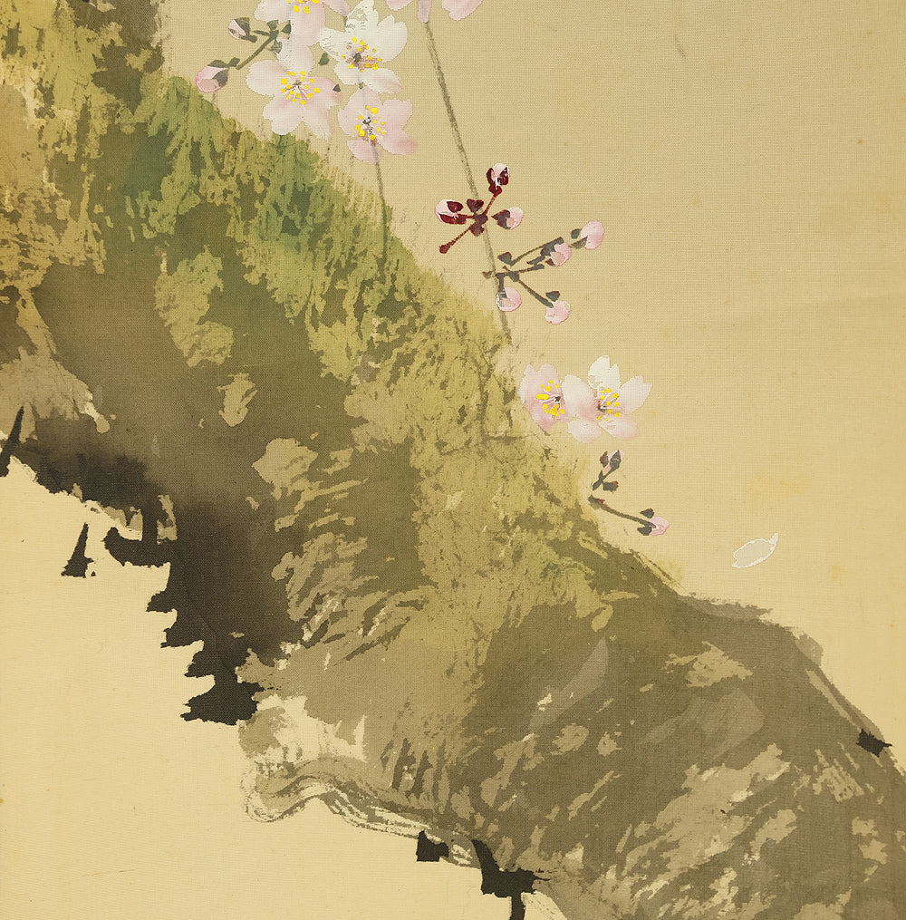 今井景樹 Imai Keiju (1891-1967) Japanese art kakejiku kakemono wall hanging scroll / Weeping Cherry Blossoms and Hazy Moon with Original Box (Tomobako) RE946 - Image 10