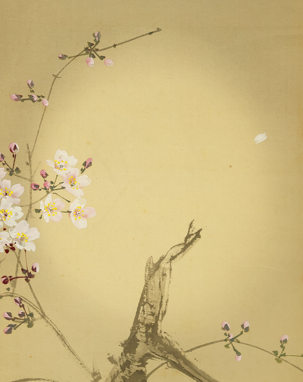 今井景樹 Imai Keiju (1891-1967) Japanese art kakejiku kakemono wall hanging scroll / Weeping Cherry Blossoms and Hazy Moon with Original Box (Tomobako) RE946 - Image 6