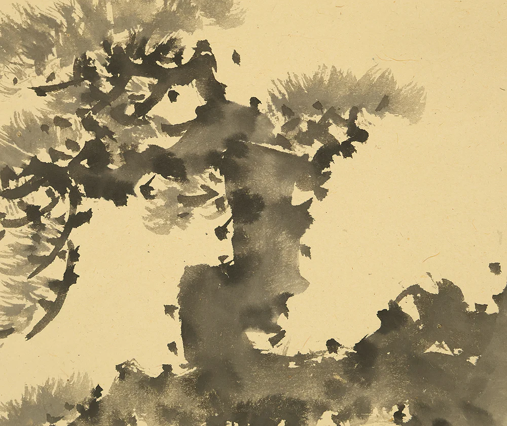 今尾景年 Imao Keinen (1845-1924) Japanese art kakejiku kakemono wall hanging scroll / Rising Sun and Pine Tree on Cliff with Original Double Box (Tomobako) RE667 - Image 8