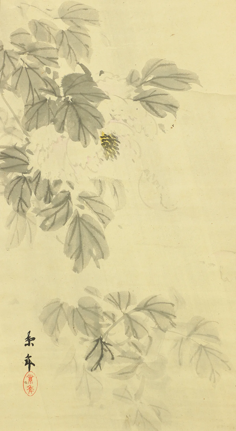 今尾景年 Imao Keinen (1845-1924) Japanese art kakejiku kakemono wall hanging scroll / Sparrow and Peony with Original Box (Tomobako) RA445 - Image 8