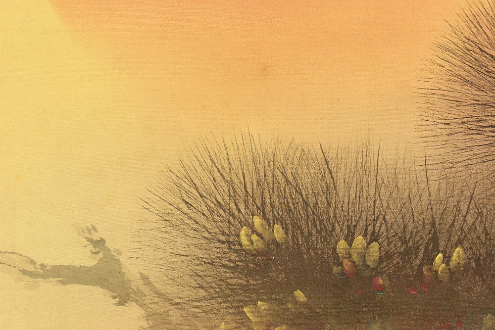 Order items: 今尾景祥 Imao Keisho (1902-1993) Japanese art kakejiku kakemono wall hanging scroll / Rising Sun and Pine Tree with Original Double Box RB616 - Image 7