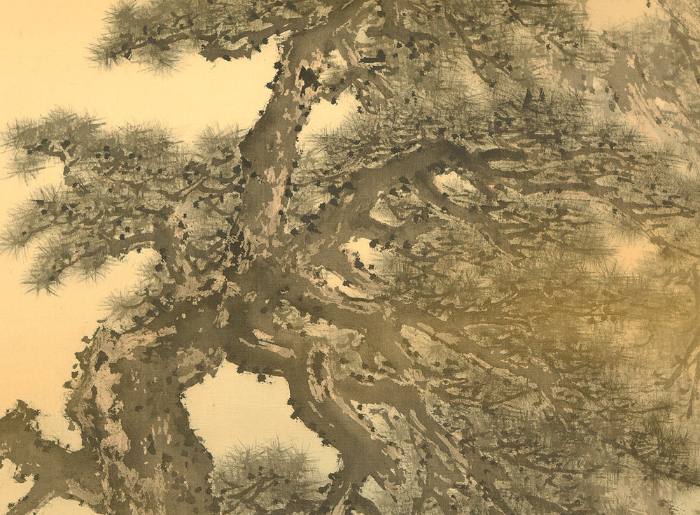 今尾景祥 Imao Keisho (1902-1993) Japanese art kakejiku kakemono wall hanging scroll / Rising Sun and Pine Tree with Original Double Box (Tomobako) RE133 - Image 10