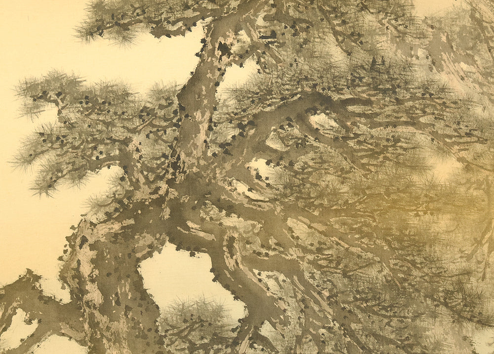 今尾景祥 Imao Keisho (1902-1993) Japanese art kakejiku kakemono wall hanging scroll / Rising Sun and Pine Tree with Original Double Box (Tomobako) RE133 - Image 12