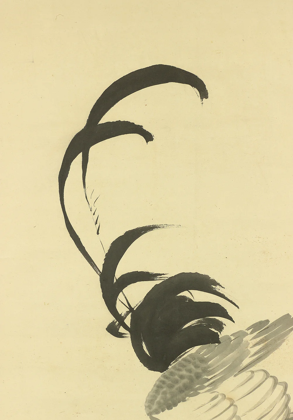 伊藤若冲 Ito Jakuchu (1716-1800) Japanese antique art Paired kakejiku kakemono wall hanging scrolls / Suiboku Ink Painting - Chickens with Box A628 - Image 6