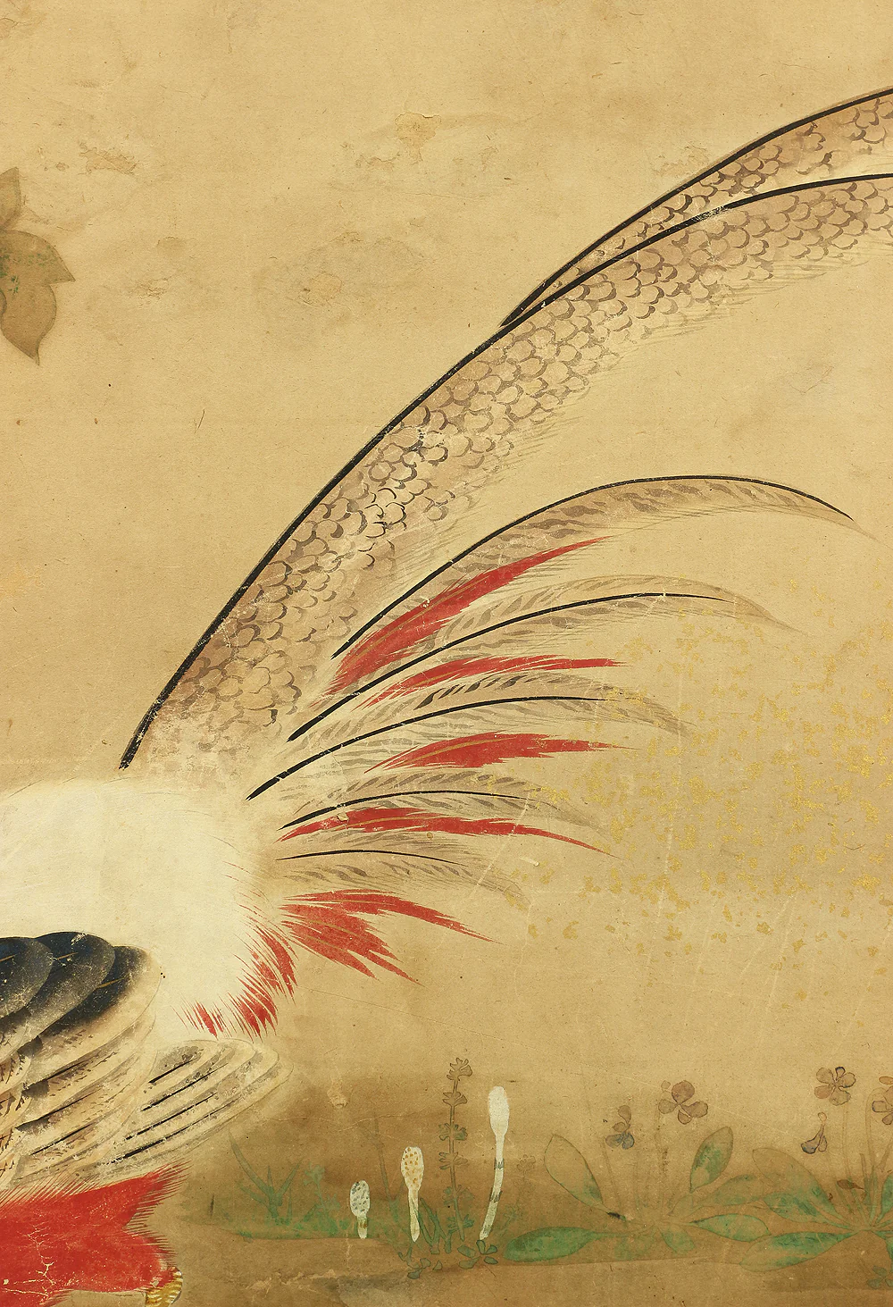 伊徳栄茂 Itoku Eimo Byobu Folding Screen Room divider Two panels / 'Cherry Blossoms, Peony, and Birds' VA352 - Image 13