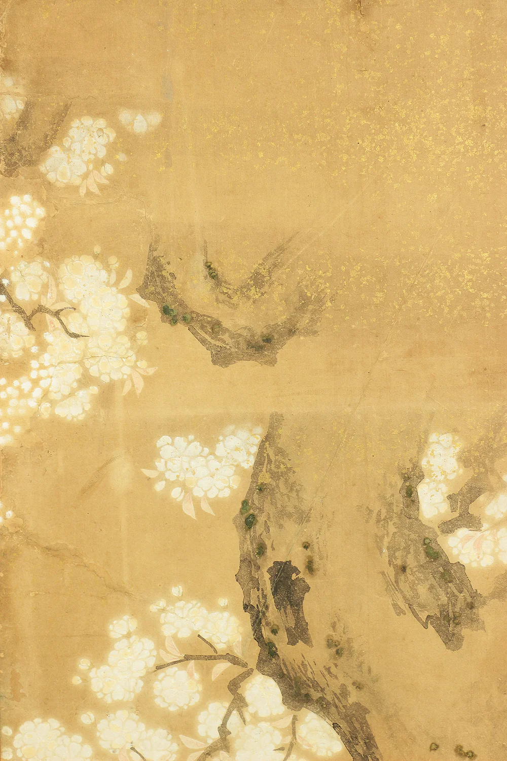 伊徳栄茂 Itoku Eimo Byobu Folding Screen Room divider Two panels / 'Cherry Blossoms, Peony, and Birds' VA352 - Image 23