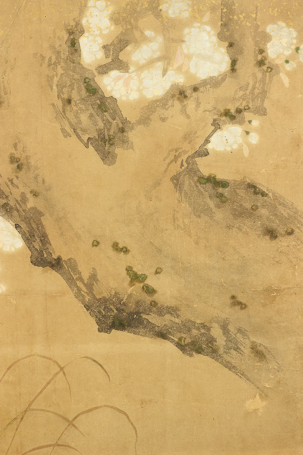 伊徳栄茂 Itoku Eimo Byobu Folding Screen Room divider Two panels / 'Cherry Blossoms, Peony, and Birds' VA352 - Image 26