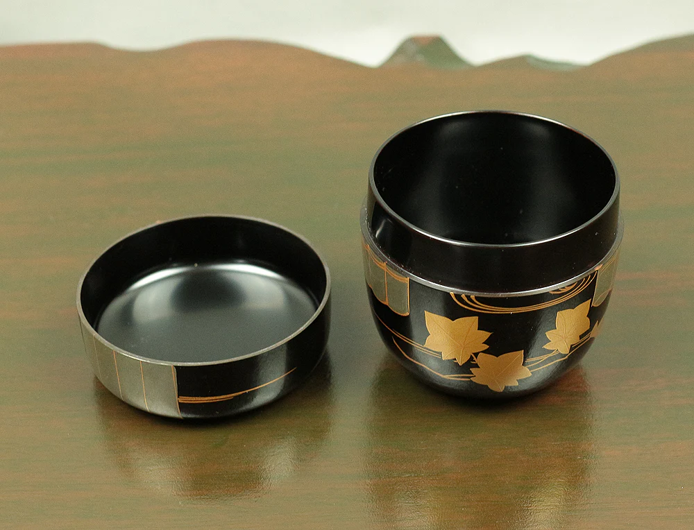 岩倉秀麿 Iwakura Hidemaro - Hanaikada (Flower Raft) Makie Lacquer Chu (Middle) Natsume Tea Caddy with Original Box (Tomobako) / Japanese tea ceremony utensil VA582 - Image 13