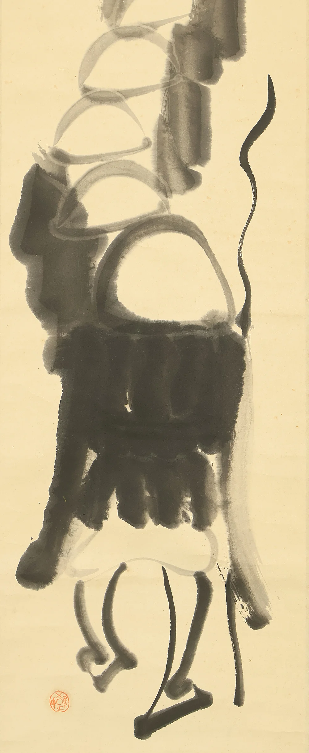 井澤寛洲 Izawa Kanshu (1895-1954) Rinzai sect priest Buddhist monk Japanese Zen a set of three kakejiku kakemono hanging scrolls / 一鉢千家飯 Ippatsu Senke no Han 青山元不動白雲自去来 Seizan Moto Fudou Hakuun Onozukara Kyoraisu 歩々是道場 Hoho Kore Dojo with Box RE500 - Image 11