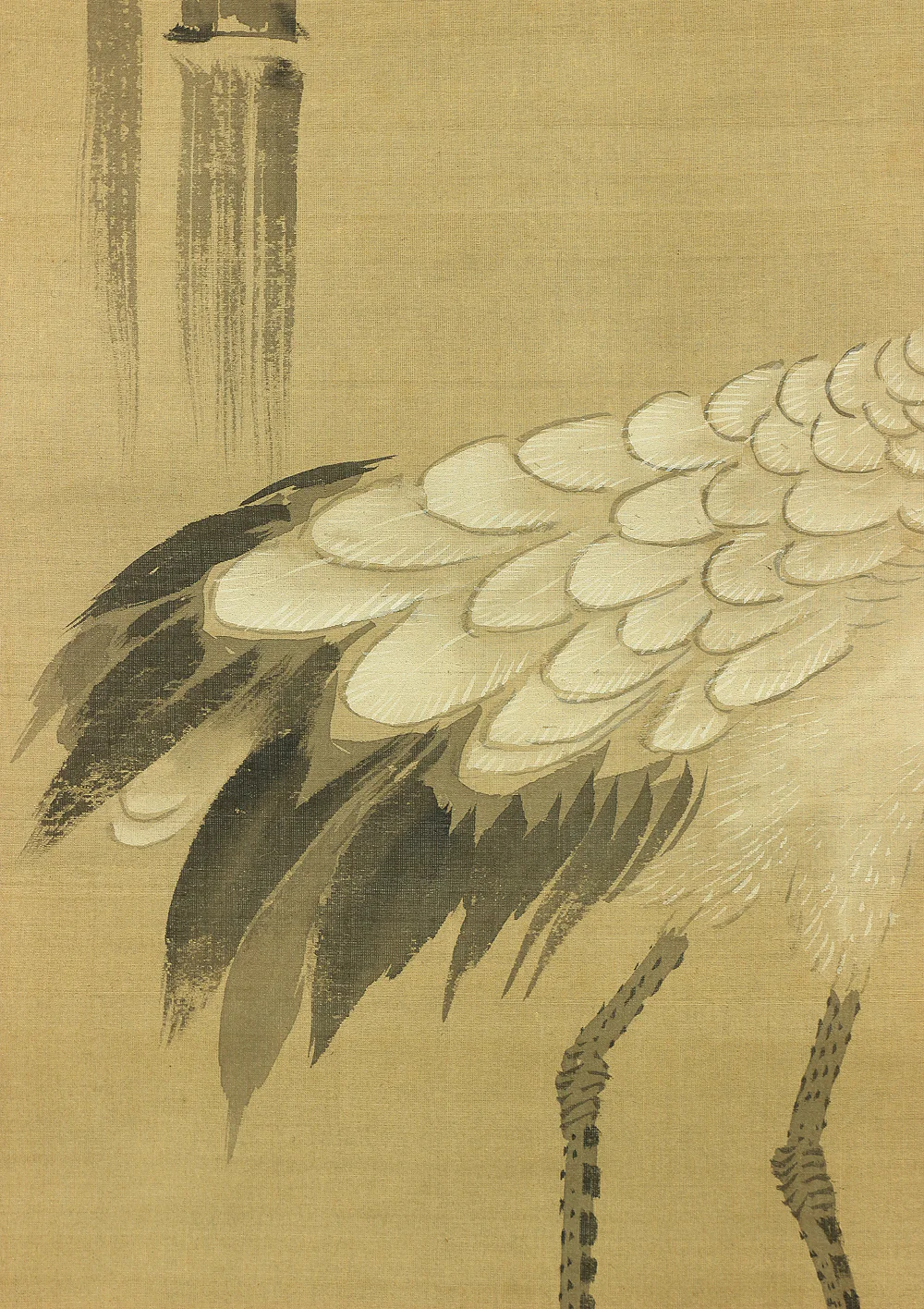 狩野常信 Kano Tsunenobu (1636-1713) Japanese antique art a set of three kakejiku kakemono wall hanging scrolls / Jurojin, Crane, Pine, and Bamboo with Box RA625 - Image 31