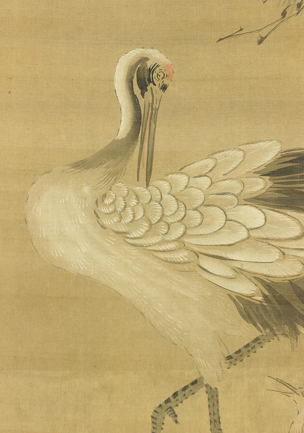 狩野常信 Kano Tsunenobu (1636-1713) Japanese antique art a set of three kakejiku kakemono wall hanging scrolls / Jurojin, Crane, Pine, and Bamboo with Box RA625 - Image 6