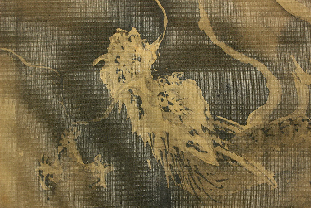 狩野常信 Kano Tsunenobu (1636-1713) Japanese antique art Large kakejiku kakemono wall hanging scroll / Dragon Crossing Over Mt. Fuji with Box RD552 - Image 8