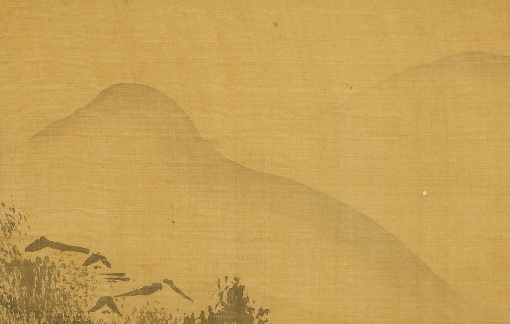 狩野常信 Kano Tsunenobu (1636-1713) Japanese antique art kakejiku kakemono wall hanging scroll / Suiboku Ink Sansui Mountain Landscapes Floating Boats with Box RE683 - Image 7