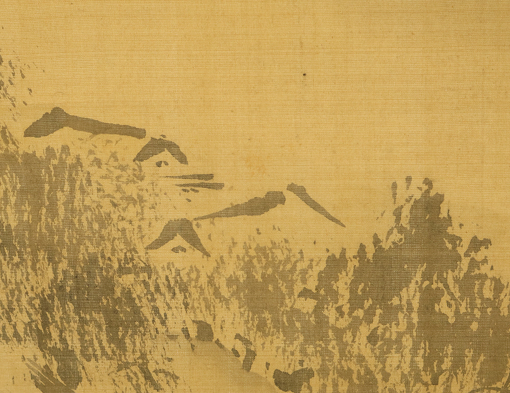 狩野常信 Kano Tsunenobu (1636-1713) Japanese antique art kakejiku kakemono wall hanging scroll / Suiboku Ink Sansui Mountain Landscapes Floating Boats with Box RE683 - Image 8