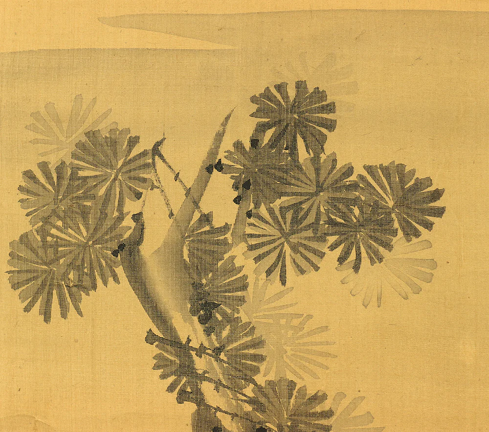 狩野常信 Kano Tsunenobu (1636-1713) Japanese antique art Paired kakejiku kakemono wall hanging scrolls / Broken Ink Landscape (Haboku Sansui) - Ink Landscape Pine Waterfall Jurojin (God of Longevity) with Box RA961 - Image 26