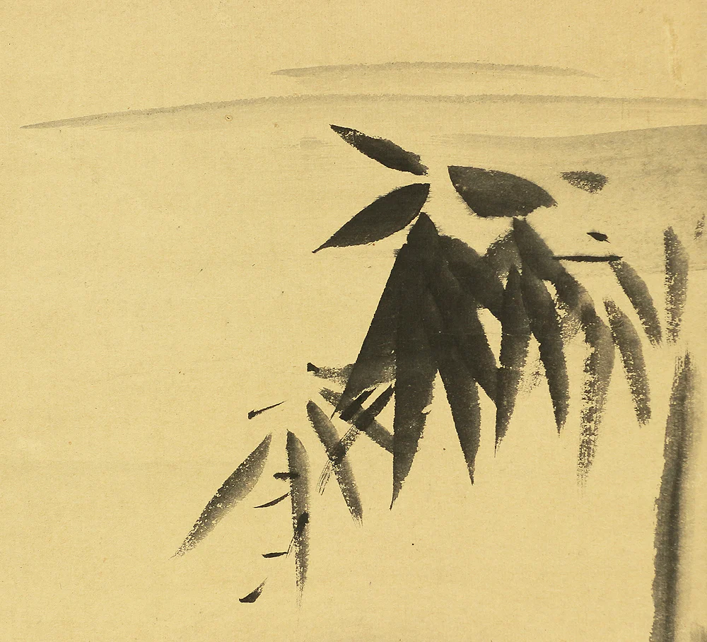 加藤文麗 Kato Bunrei (1706-1782) Japanese antique art kakejiku kakemono wall hanging scroll / Chicken and Bamboo with Box RB649 - Image 5