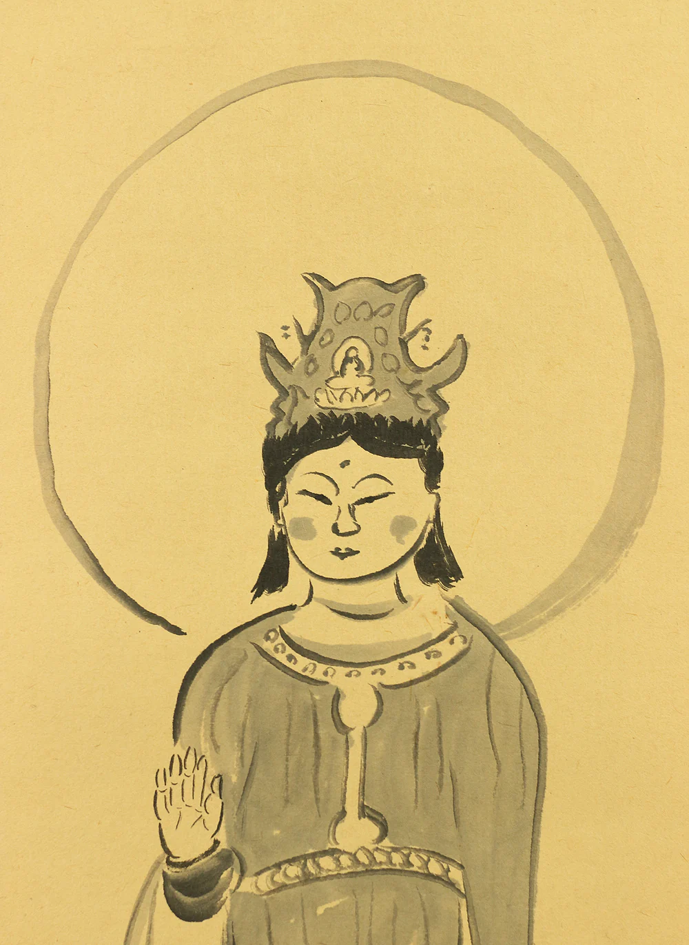 勝平宗徹 KATSUHIRA SOTETSU (1922-1983) Japanese Buddhism kakejiku kakemono wall hanging scroll / Heart sutra 摩訶般若波羅蜜多心経 Maka Hannya Haramita Shingyo & Kannon bosatsu W448 - Image 9