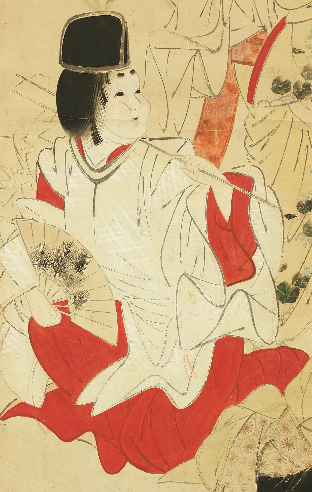 葛飾北斎 Katsushika Hokusai (1760-1849) Japanese antique art kakejiku kakemono wall hanging scroll / Dancing Beautiful Three Court Ladies W679 - Image 10