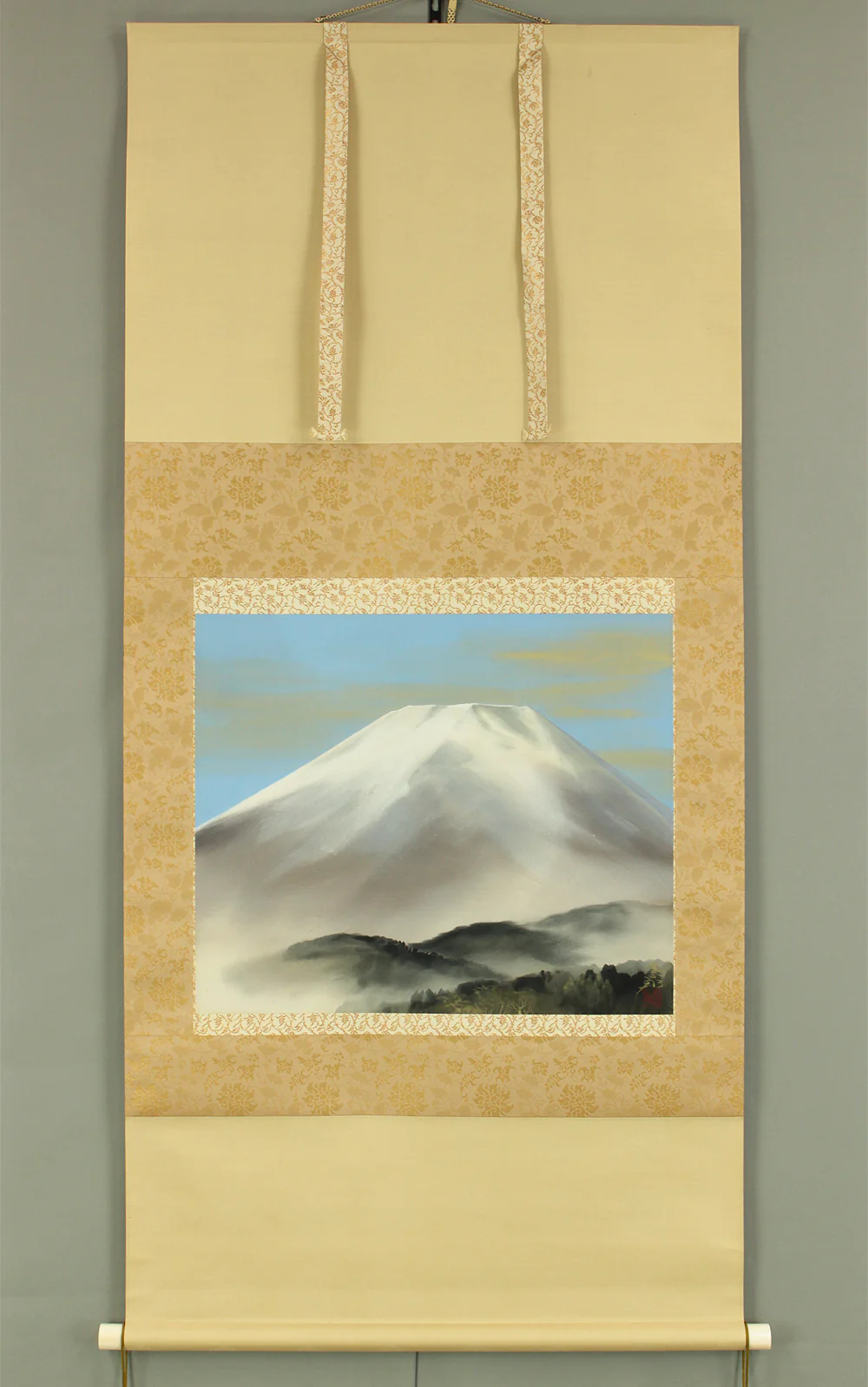 川村憲邦 Kawamura Kenpo (b1914) Japanese art kakejiku kakemono wall hanging scroll / Mt. Fuji with Original Double Box (Tomobako) RD277 - Image 2