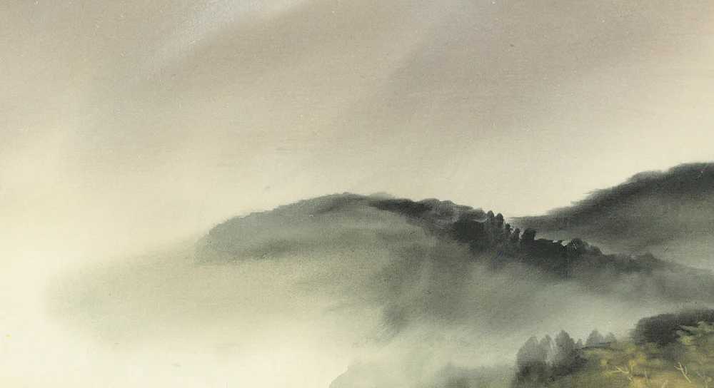 川村憲邦 Kawamura Kenpo (b1914) Japanese art kakejiku kakemono wall hanging scroll / Mt. Fuji with Original Double Box (Tomobako) RD277 - Image 7