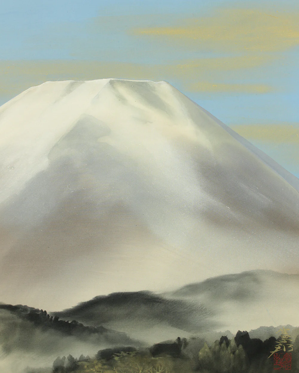 川村憲邦 Kawamura Kenpo (b1914) Japanese art kakejiku kakemono wall hanging scroll / Mt. Fuji with Original Double Box (Tomobako) RD277 - Image 8