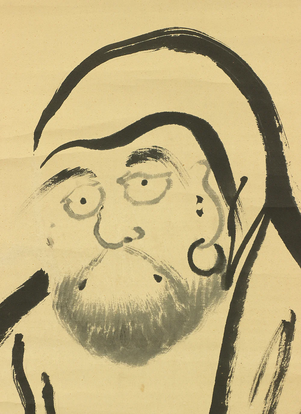 華山海應 Kazan Kaio Myoshin-ji school Kokusei-ji priest Japanese art kakejiku kakemono wall hanging scroll / 萬法帰一 Banpo Ichini Kisu - Bodhidharma A866 - Image 9