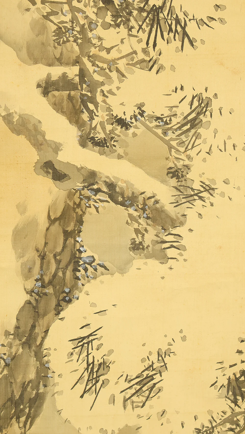 菊池芳文 Kikuchi Hobun (1862-1918) Japanese art kakejiku kakemono wall hanging scroll / Pine Tree Covered in Snow with Box RE887 - Image 10