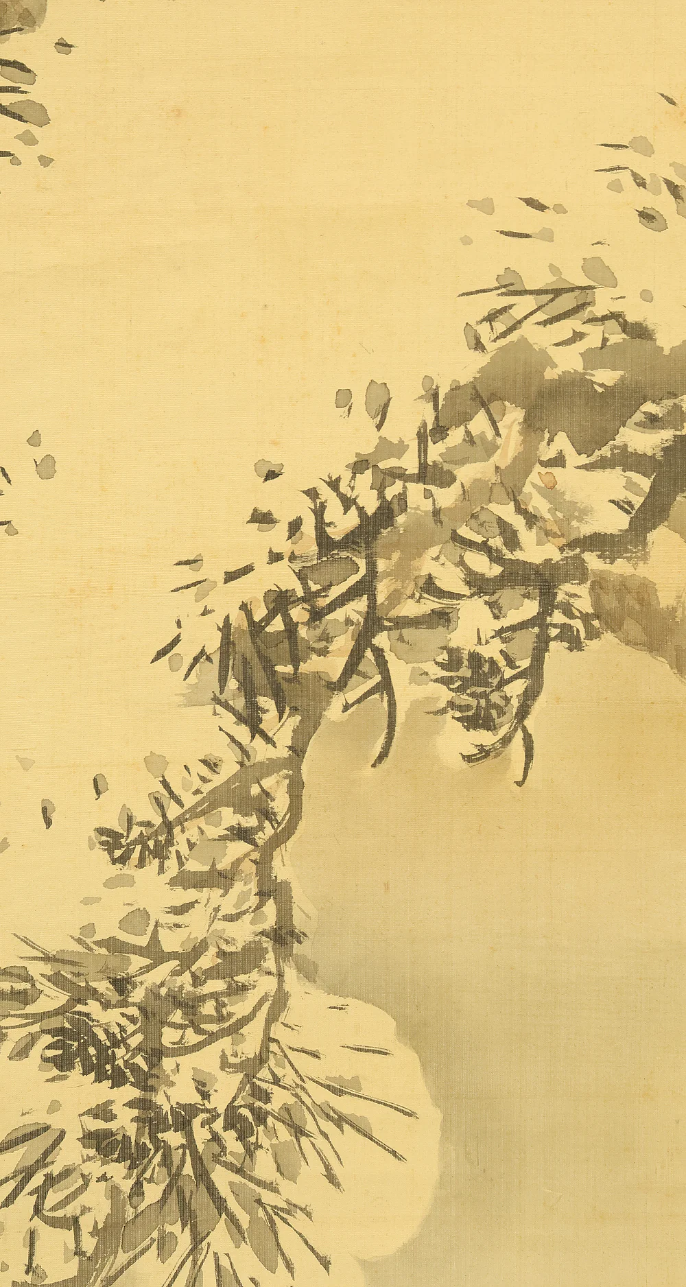 菊池芳文 Kikuchi Hobun (1862-1918) Japanese art kakejiku kakemono wall hanging scroll / Pine Tree Covered in Snow with Box RE887 - Image 12