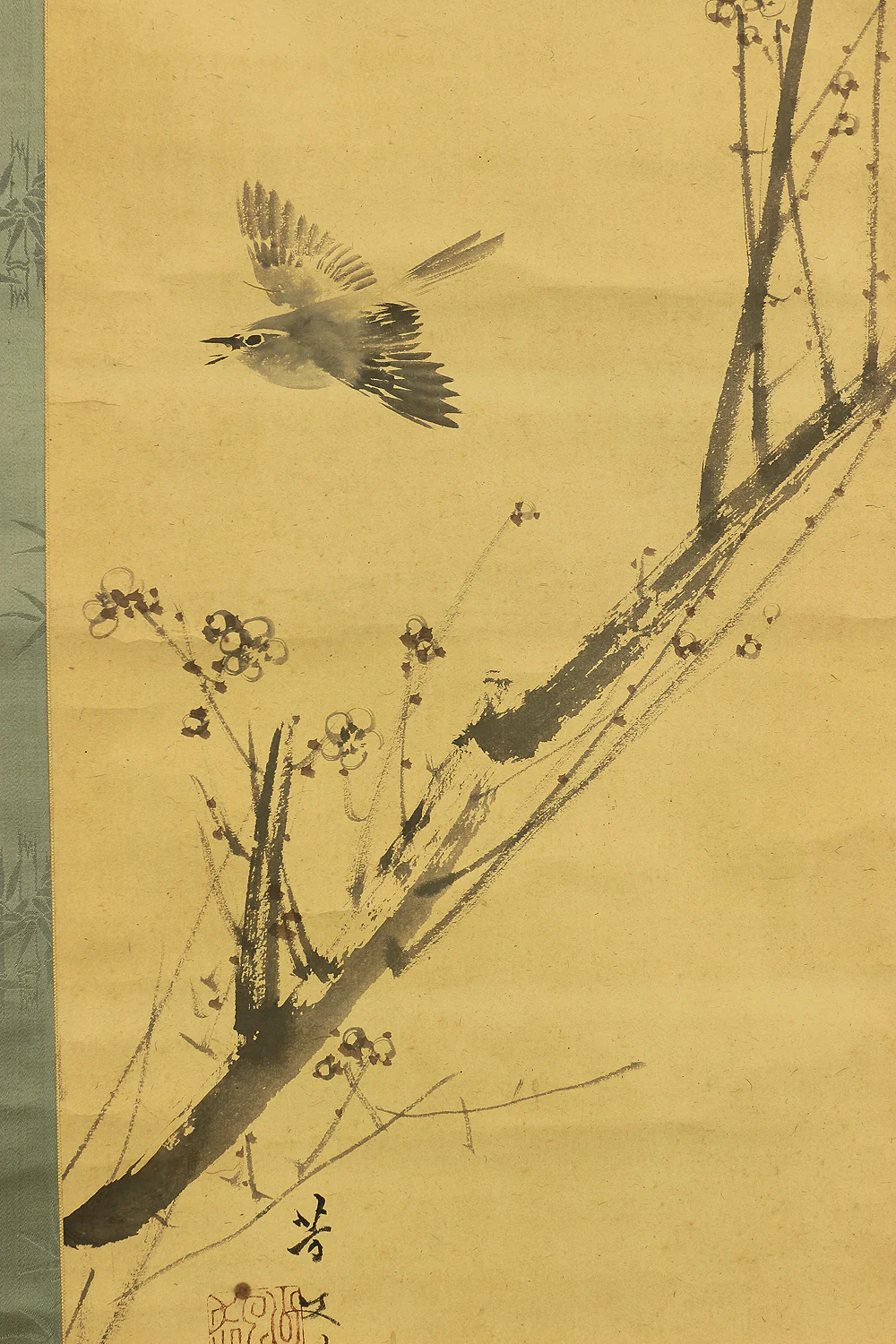 菊池芳文 Kikuchi Hobun (1862-1918) Japanese art kakejiku kakemono wall hanging scroll / White Plum Tree and Bush Warbler with Box RC585 - Image 14