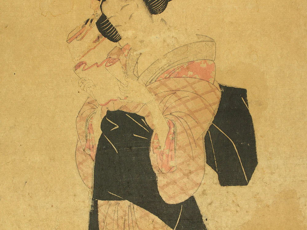 菊川英山 Kikukawa Eizan (1787-1867) Japanese antique art Original Ukiyo-e woodblock print / Beautiful Woman in Kimono OW355 - Image 5