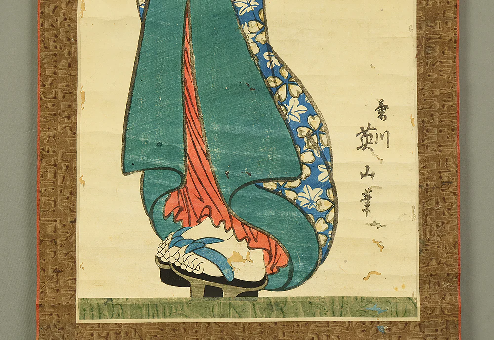 菊川英山 Kikukawa Eizan (1787-1867) Japanese antique art Woodblock Print kakejiku kakemono wall hanging scroll / Ukiyo-e Beauty RE151 - Image 15