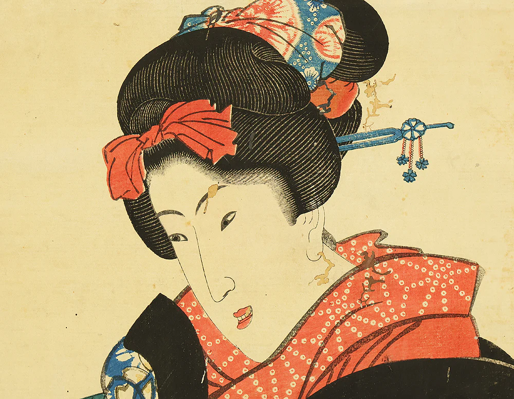 菊川英山 Kikukawa Eizan (1787-1867) Japanese antique art Woodblock Print kakejiku kakemono wall hanging scroll / Ukiyo-e Beauty RE151 - Image 5