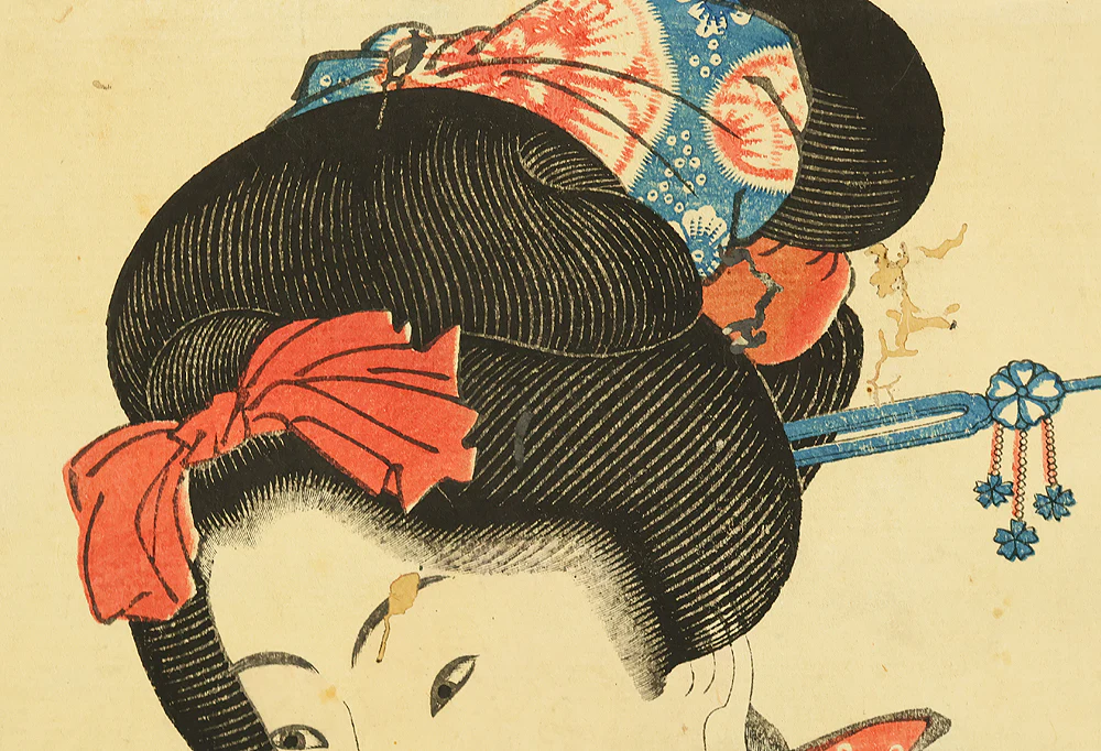 菊川英山 Kikukawa Eizan (1787-1867) Japanese antique art Woodblock Print kakejiku kakemono wall hanging scroll / Ukiyo-e Beauty RE151 - Image 6
