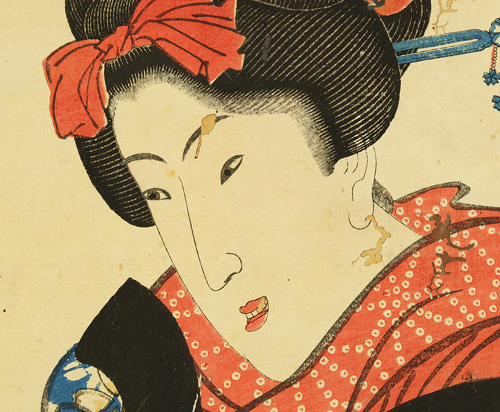 菊川英山 Kikukawa Eizan (1787-1867) Japanese antique art Woodblock Print kakejiku kakemono wall hanging scroll / Ukiyo-e Beauty RE151 - Image 7