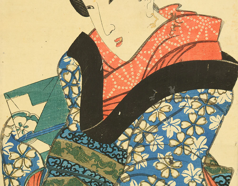 菊川英山 Kikukawa Eizan (1787-1867) Japanese antique art Woodblock Print kakejiku kakemono wall hanging scroll / Ukiyo-e Beauty RE151 - Image 8