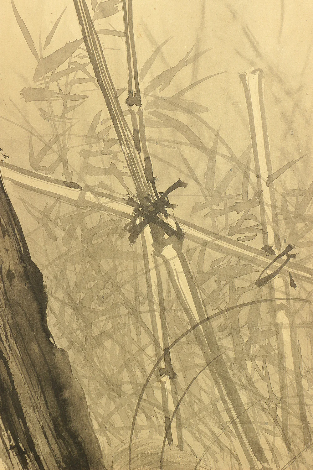 木村光年 Kimura Konen (b 1877) Byobu Folding Screen Room divider Two panels / 'Moon, Willow Tree, and Waterside Raccoon Dog' VA353 - Image 18