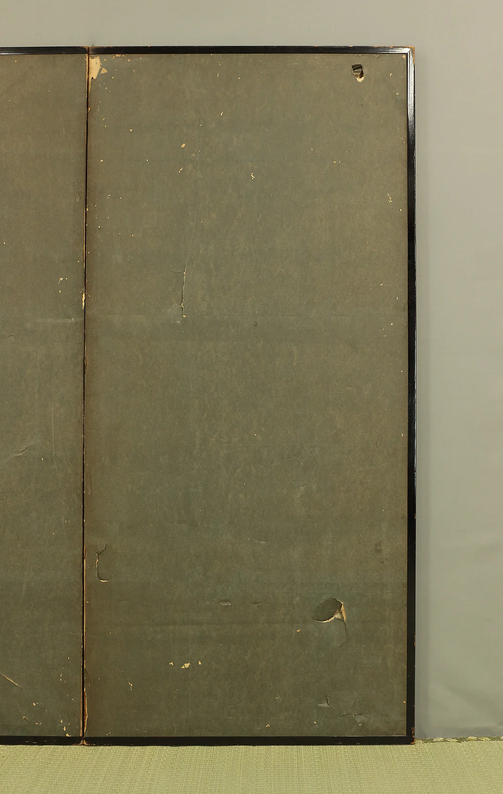 木村光年 Kimura Konen (b 1877) Byobu Folding Screen Room divider Two panels / 'Moon, Willow Tree, and Waterside Raccoon Dog' VA353 - Image 23