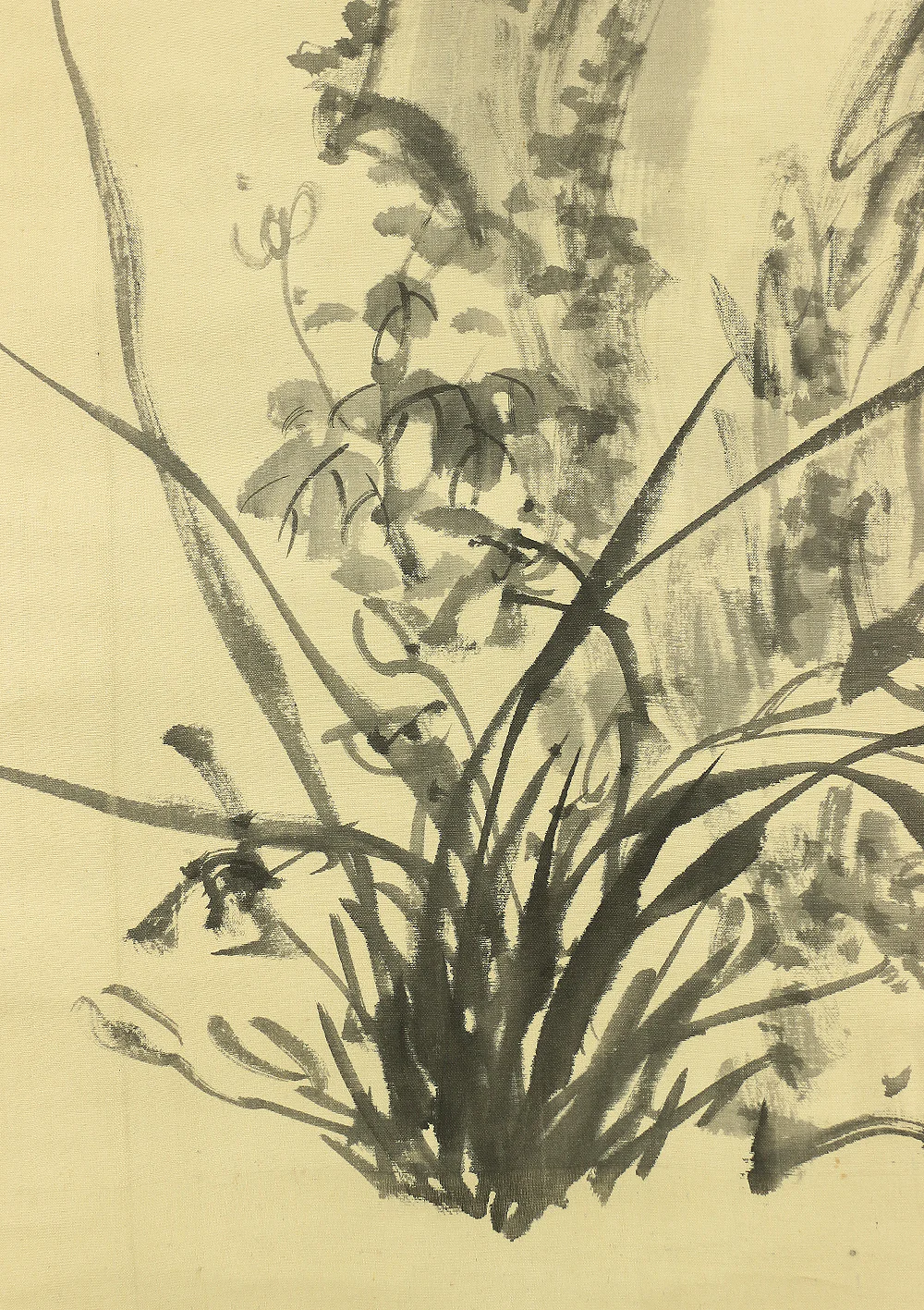 木下逸雲 Kinoshita Itsuun (1800-1866) Japanese antique art kakejiku kakemono wall hanging scroll / Chrysanthemum, Orchid, and Rock with Box, Explanation RA184 - Image 11