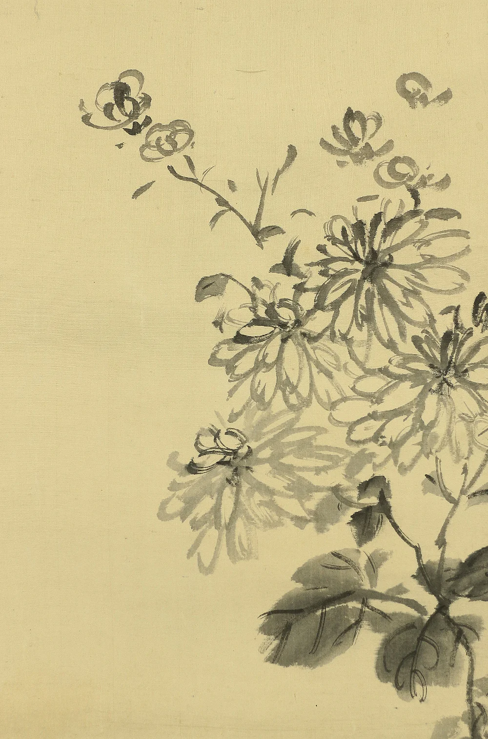 木下逸雲 Kinoshita Itsuun (1800-1866) Japanese antique art kakejiku kakemono wall hanging scroll / Chrysanthemum, Orchid, and Rock with Box, Explanation RA184 - Image 6