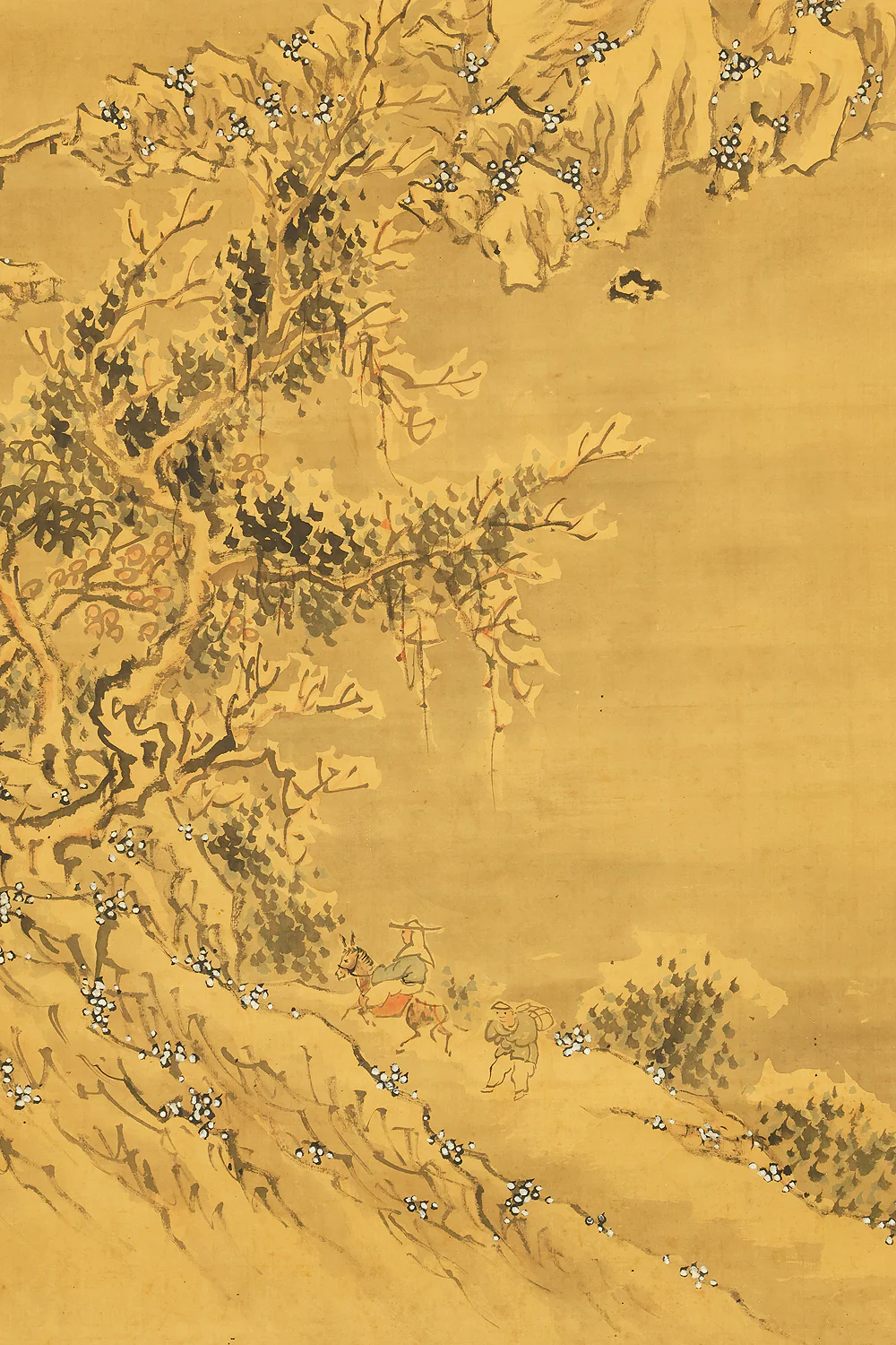 木下逸雲 Kinoshita Itsuun (1800-1866) Japanese antique art kakejiku kakemono wall hanging scroll / Sansui Snowy Landscapes Mountains Rivers and Country House with Box RE518 - Image 15