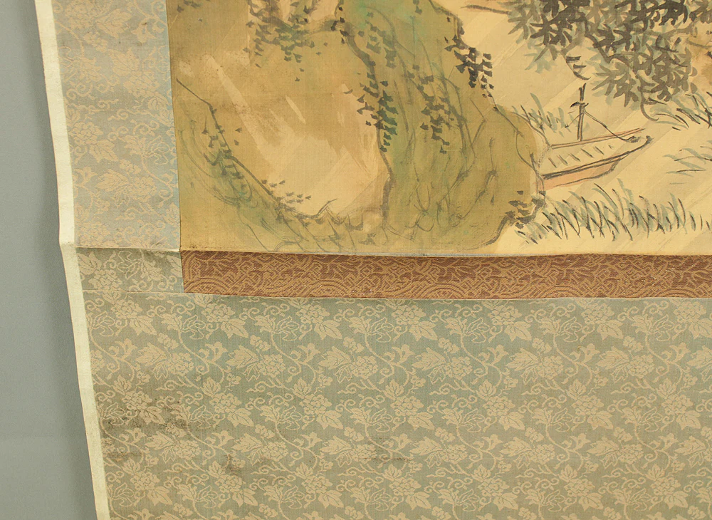 木下逸雲 Kinoshita Itsuun (1800-1866) Japanese art kakejiku kakemono wall hanging scroll / Thunderstorm Rain Landscape Young People in House RC908 - Image 15