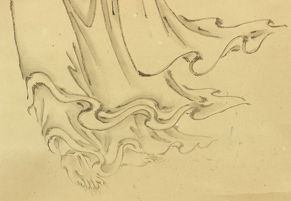 鬼頭道恭 KITO DOKYO Japanese antique art kakejiku kakemono wall hanging scroll / Buddha descending the mountain after asceticism with Box W476 - Image 7