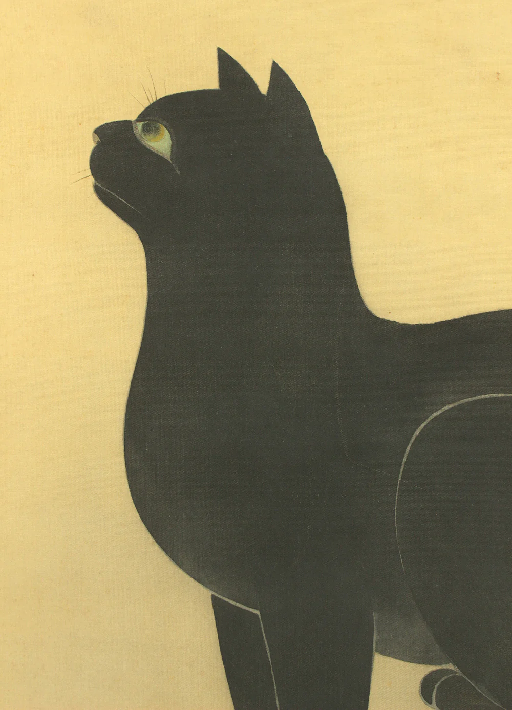 小林古径 Kobayashi Kokei (1883-1957) Japanese art kakejiku kakemono wall hanging scroll / Maple Leaves and Black Cat with Appraised Box RD794 - Image 5
