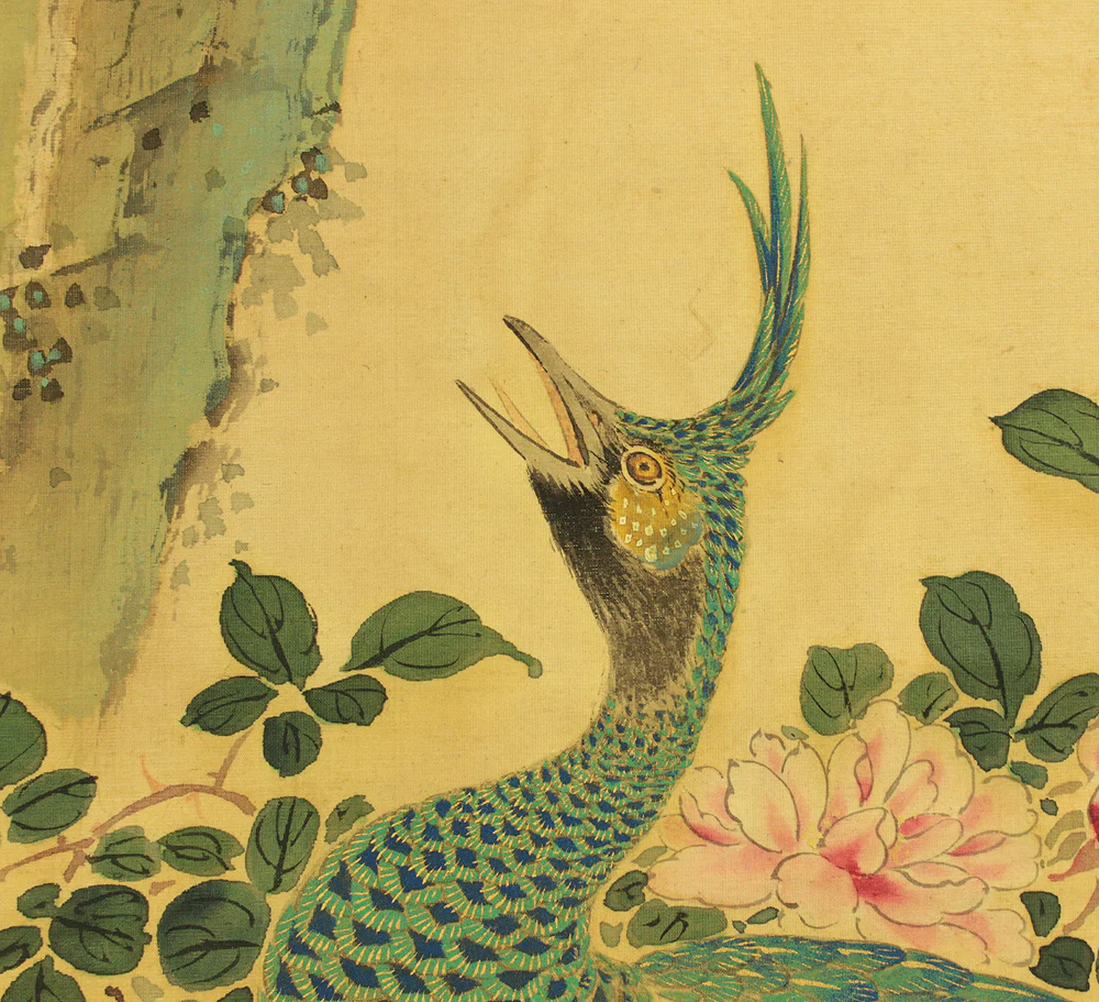 小室翠雲 Komuro Suiun (1874-1945) Japanese art Large kakejiku kakemono wall hanging scroll / Pair of Peacock on Rock with Appraised Box RD755 - Image 17