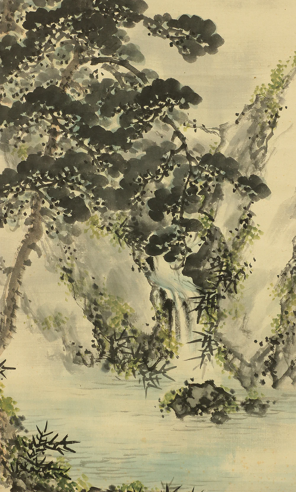 幸野楳嶺 Kono Bairei (1844-1895) Japanese antique art kakejiku kakemono wall hanging scroll / Horai Mountain Rivers Landscapes Rising Sun and Cranes with Appraised Box by 幸野西湖 Kono Seiko (1881-1945) RC747 - Image 14