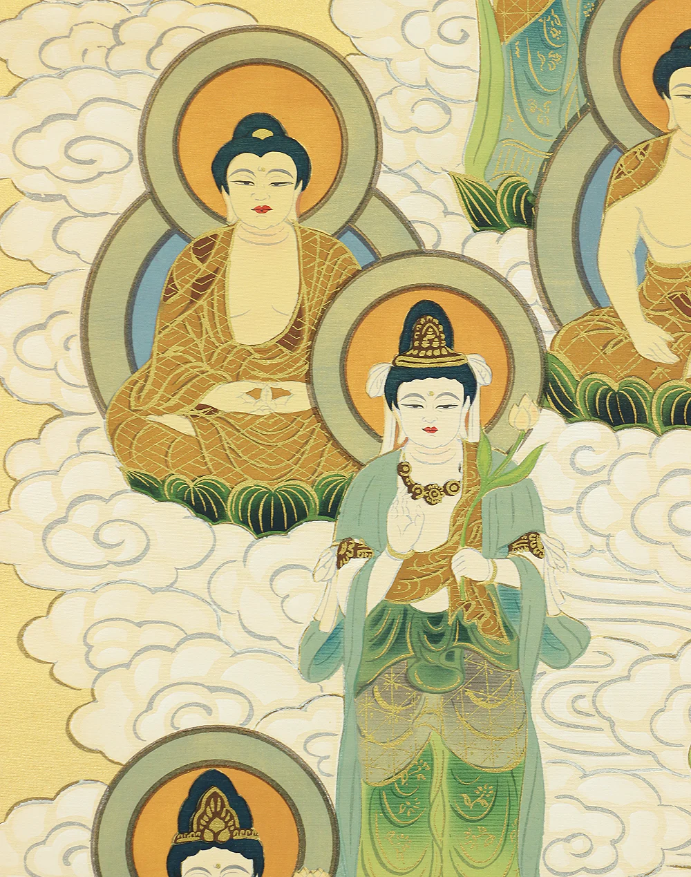 國井道成 KUNII DOSEI Japanese art kakejiku kakemono wall hanging scroll / Thirteen Buddhas & Bodhisattvas with Original Box A133 - Image 10