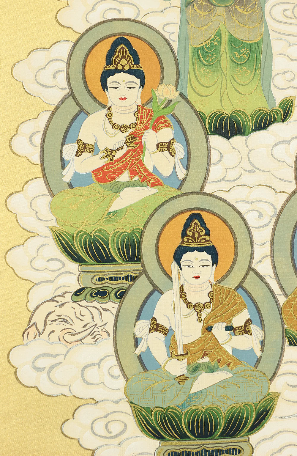 國井道成 KUNII DOSEI Japanese art kakejiku kakemono wall hanging scroll / Thirteen Buddhas & Bodhisattvas with Original Box A133 - Image 13