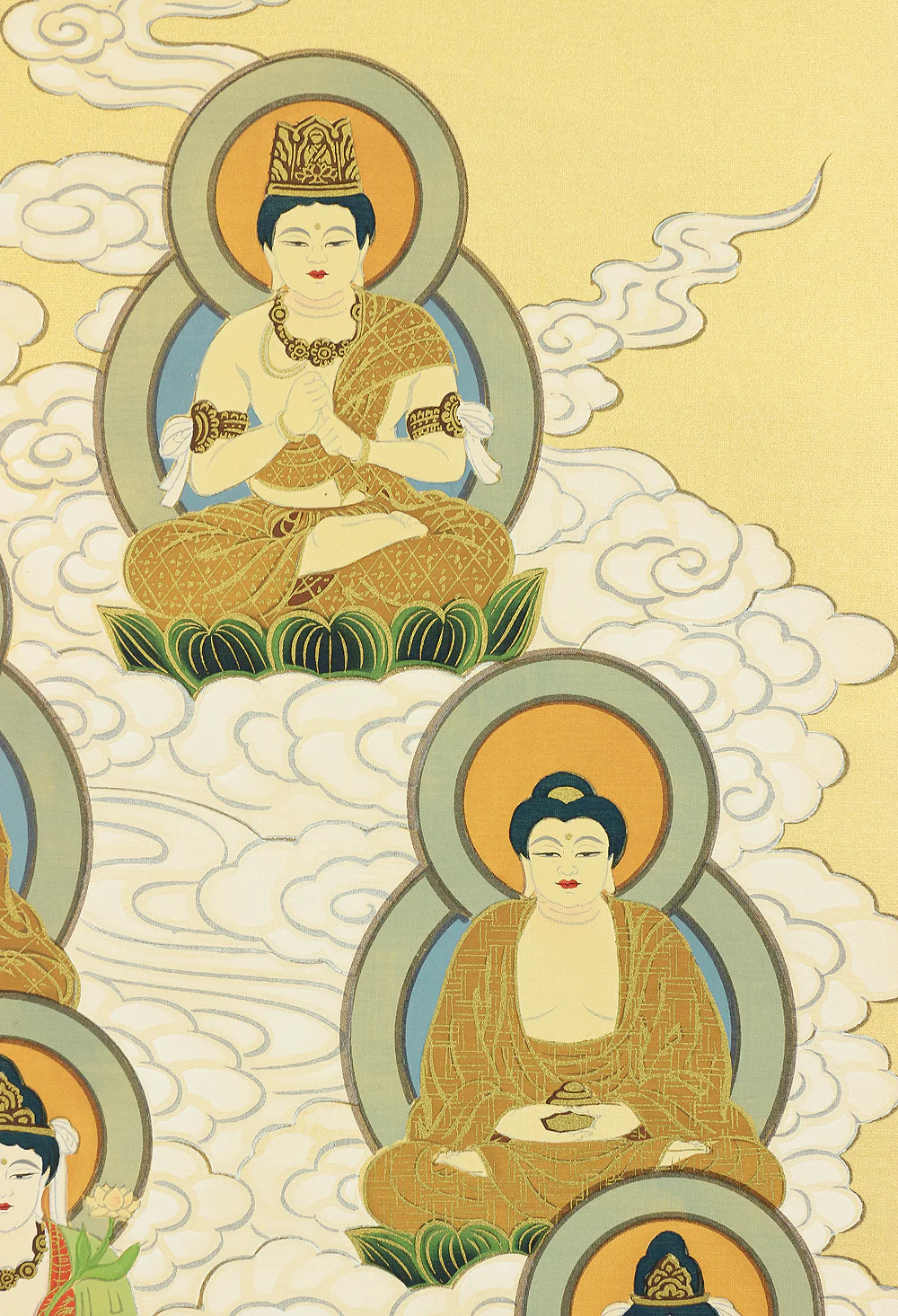 國井道成 KUNII DOSEI Japanese art kakejiku kakemono wall hanging scroll / Thirteen Buddhas & Bodhisattvas with Original Box A133 - Image 9