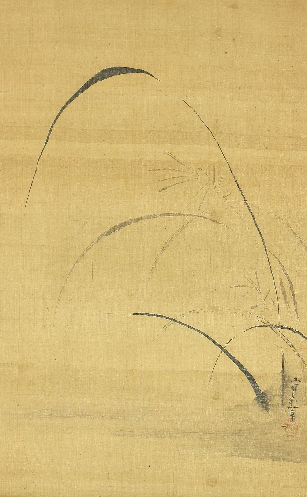 久隅守景 Kusumi Morikage (1620-1690) Japanese antique art kakejiku kakemono wall hanging scroll / Autumn Moon and Reed RB567 - Image 7